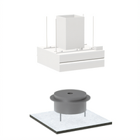 Avtec SimpleSpec Type I Island-Style Square Display Cooking Hood, 48 x 48 x 24 Inches, 201 Stainless Steel