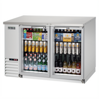 Everest Refrigeration EBB48G-SS Two-Section Glass Door Back Bar Refrigerator, 49 Inch, 14 Cu. Ft.
