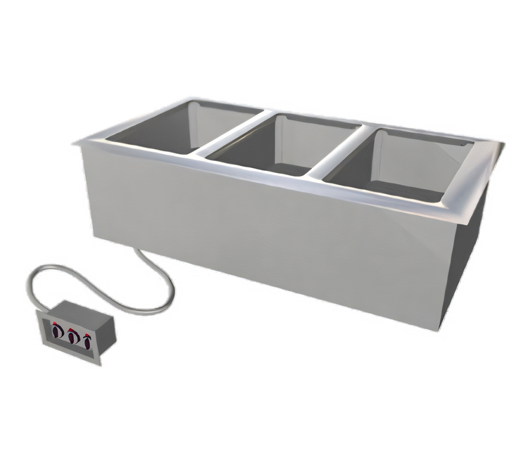 Product image #1 for Duke Manufacturing Electric Insulated Drop-In Hot Food Well with 2 Full-Size Pans and Remote Controls