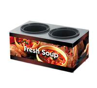 Vollrath Cayenne Twin Well Countertop Soup Merchandiser Base Only with Country Kitchen Graphics, 2 x 7.5 Qt Insets