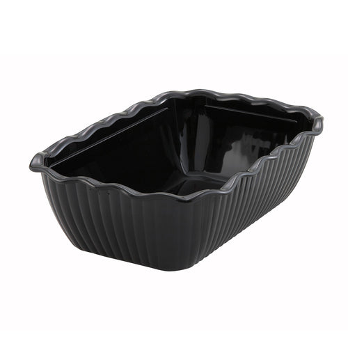 Product image #1 for Rectangular Fluted Deli Crock, 10 x 7 x 3 Inches, Black SAN