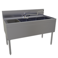 Glastender Four-Compartment Underbar Sink Unit, 48