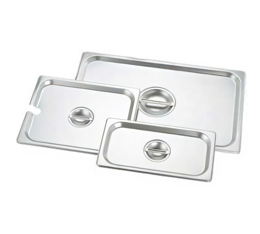 Product image #1 for 2/3 Size Long Solid Flat Stainless Steel Steam Table/Holding Pan Cover with Recessed Handle