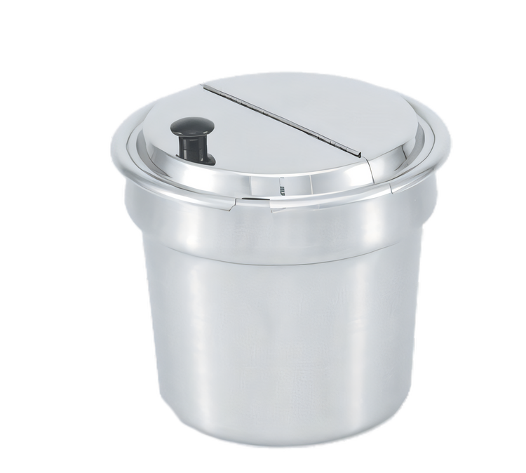 Product image #1 for Vollrath Kool-Touch Stainless Steel Hinged Notched/Slotted Inset Cover, 7 Qt