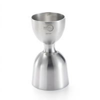 Barfly Straight Rim Double Jigger, 1 oz and 2 oz, Heavy-Duty 18/8 Stainless Steel