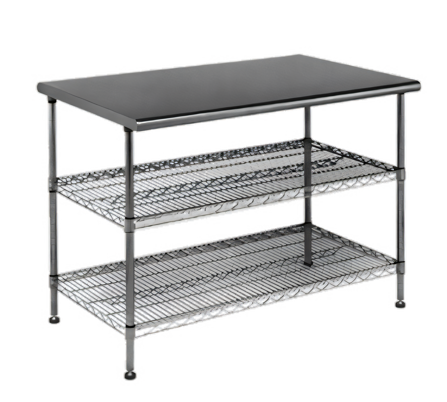 Product image #1 for Eagle AdjusTable 60 Inch x 30 Inch Stainless Steel Work Table with Two Adjustable Wire Undershelves