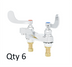 Thumbnail image #1 for T&S Brass Medical Deck-Mount Faucet with Cast Basin Spout, Aerator, and 4-Inch Wrist Action Handles