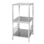 Thumbnail image #1 for Cleveland Range 1054251 Two-Shelf Stainless Steel Equipment Stand for 21CET8/21CET16 Steamers, 24 x 29 x 48 Inches