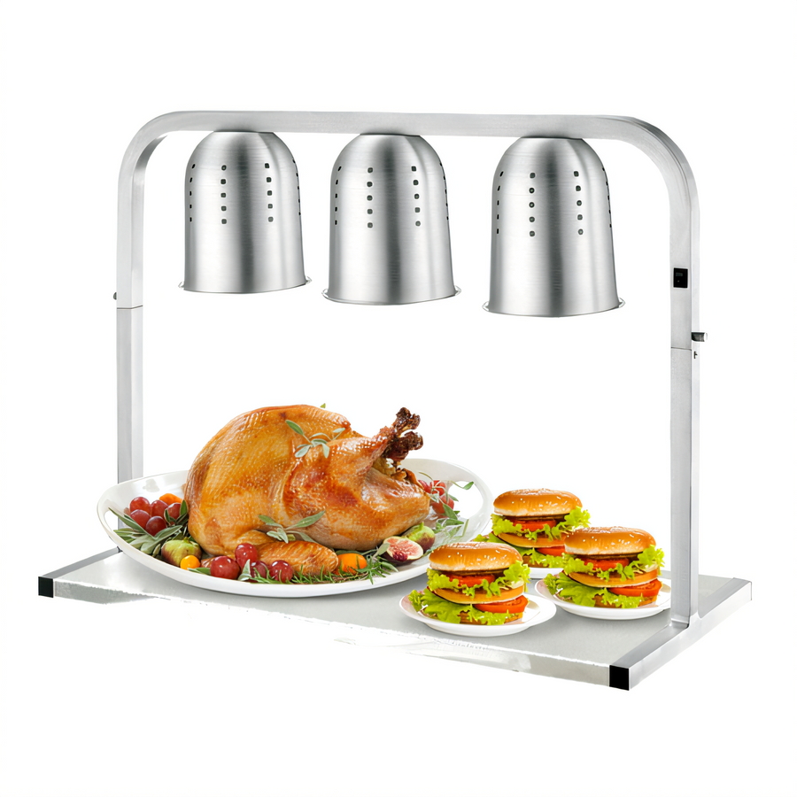 Product image #1 for Freestanding Triple-Bulb Infrared Heat Lamp with Ventilated Aluminum Reflectors