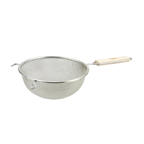 Product image #1 for Winco 8-Inch Fine Double-Mesh Tin-Plated Strainer with Wood Handle