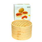 Thumbnail image #1 for Town Equipment 34210/CS 10-Inch Bamboo Dim Sum Steamer Set with 2 Steamers and Cover