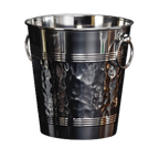 Thumbnail image #1 for American Metalcraft WB9 Hammered Stainless Steel Wine and Champagne Bucket, Non-Insulated, 5-Quart Case of 12
