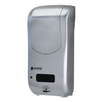 Summit Rely Hybrid Touch-Free Electronic Wall-Mount Liquid Soap, Lotion, and Hand Sanitizer Dispenser, 900 mL, Stainless Steel Look