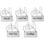 Thumbnail image #1 for Omcan USA 80132 Hanging Beverage Sign, “Hot Tea,” Stainless Steel, with Chain Case of 12