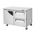 Thumbnail image #1 for Turbo Air Super Deluxe Two-Section Undercounter Refrigerator, 48 1/4 Inch, 1 Door, 2 Drawers, Rear-Mount Self-Contained