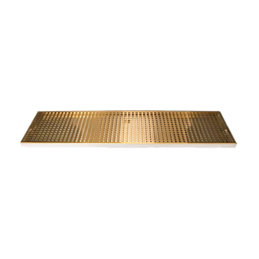 Product image #1 for Micro Matic Surface Mount Drip Tray Trough, 36 Inch x 8 Inch, Stainless Steel with PVD Brass Screen