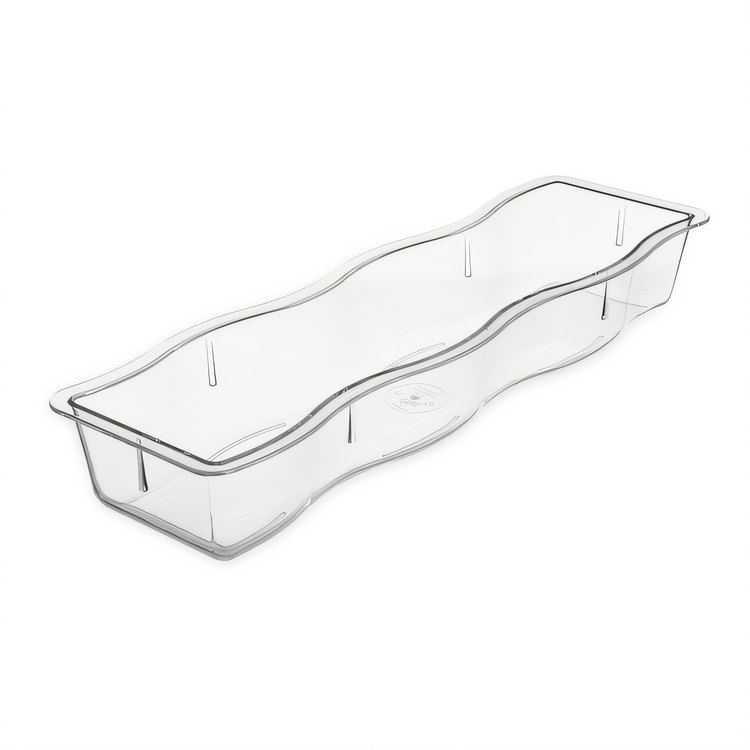 Product image #1 for Displayware Modular Half Long Wavy Edge Food Pan, 4.45 Qt, Clear Polycarbonate
