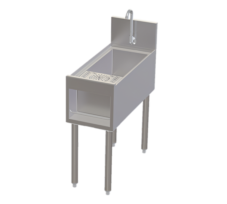 Product image #1 for Tobin Ellis Signature 12-Inch Freestanding Underbar Utility Sink with Glass Rinser