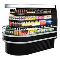 Turbo Air TIOM-36RSB-N Open Curved 3-Tier Island Display Self-Serve Refrigerated Merchandiser, 20 Cu. Ft., Black