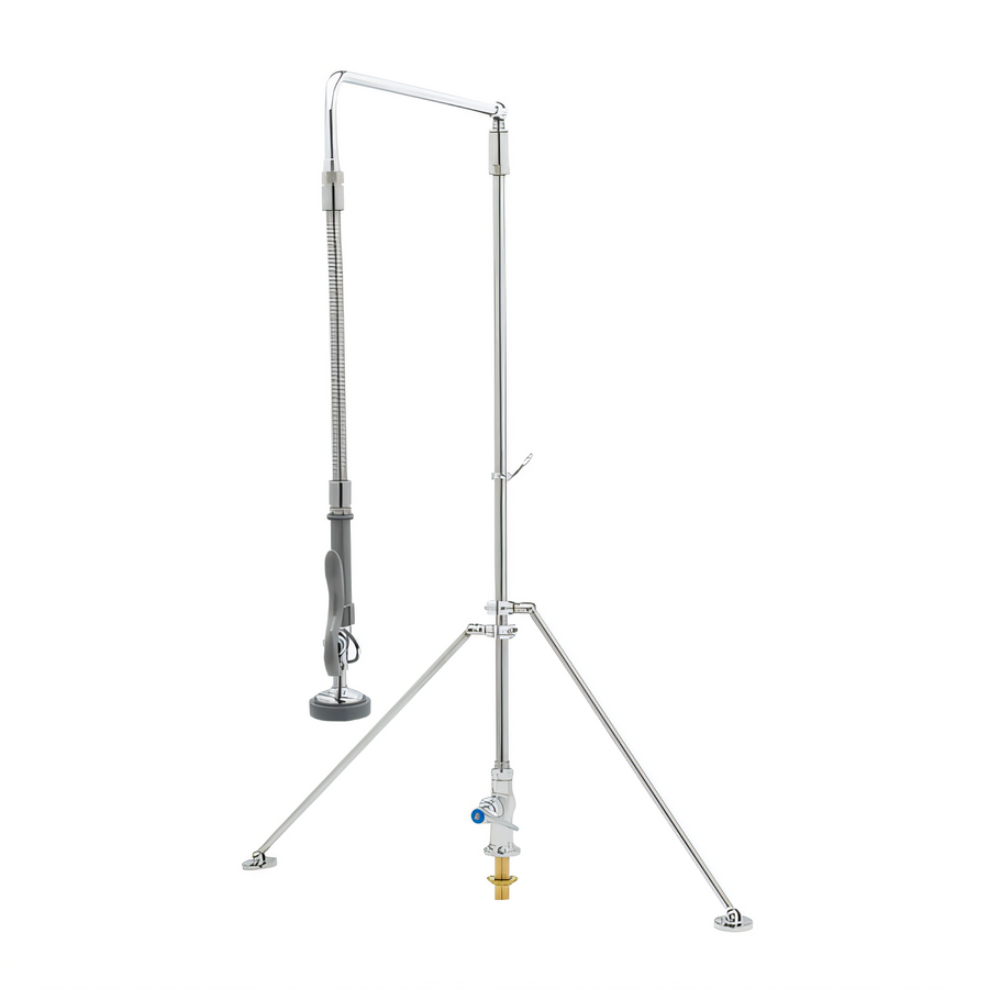 Product image #1 for T&S Brass EasyInstall Deck-Mount Single-Hole Pre-Rinse Unit with 32-Inch Riser, 18-Inch Swivel Arm, and 20-Inch Hose
