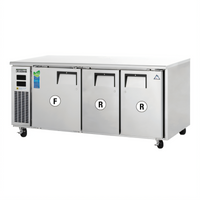 Everest Refrigeration ETRF3 3-Section Undercounter Worktop Dual Temperature Refrigerator/Freezer Combo