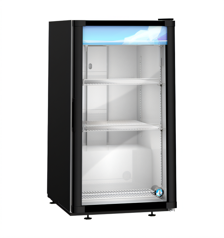 Product image #1 for Single-Section Countertop Glass Door Refrigerated Merchandiser, 5.97 Cu. Ft., Rear-Mount Self-Contained, Black