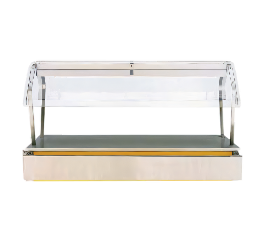Product image #1 for Vollrath Classic Economy Double-Sided Buffet Breath Guard for 60-Inch 4-Series Signature Server, Stainless Steel Uprights, Clear Acrylic Panels