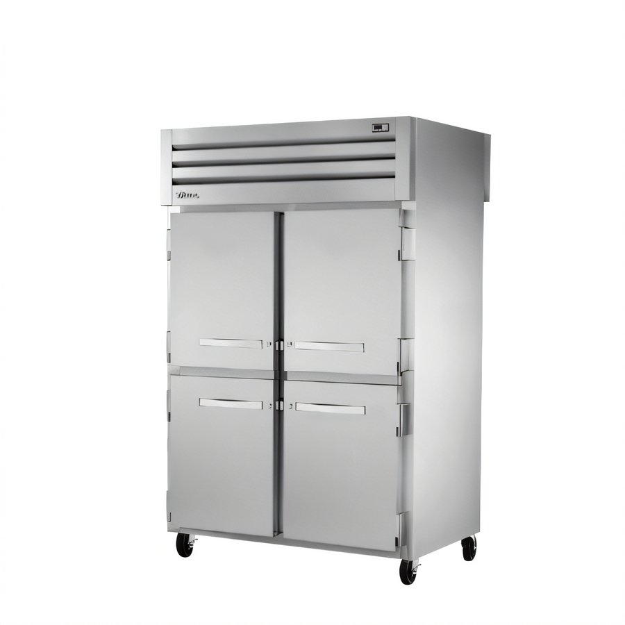 Product image #1 for True SPEC SERIES Pass-Thru Two-Section Reach-In Refrigerator with 4 Half Solid Front Doors and 2 Glass Rear Doors