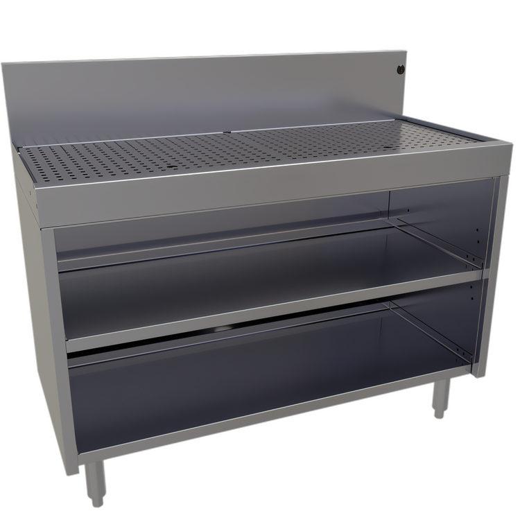 Product image #1 for Glastender 42-Inch x 19-Inch Underbar Drainboard Cabinet Base, Open Front, Stainless Steel
