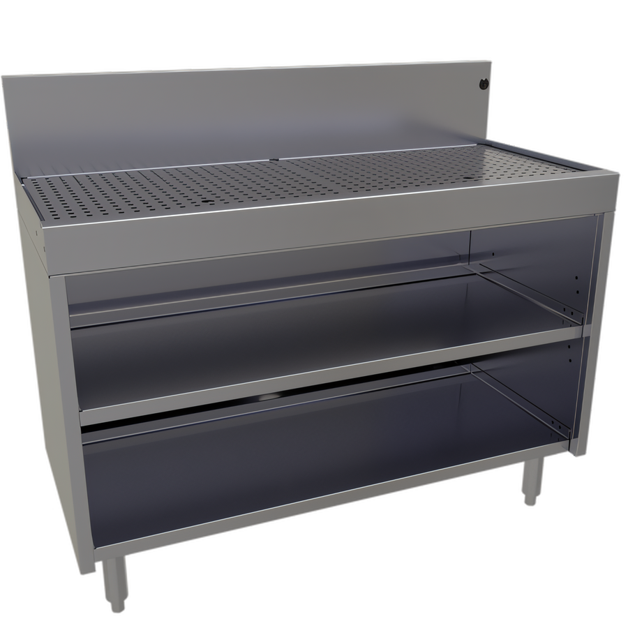 Product image #1 for Glastender 42-Inch x 19-Inch Underbar Drainboard Cabinet Base, Open Front, Stainless Steel