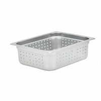 Perforated Half-Size Steam Table Pan, 4-Inch Deep, 25 Gauge Stainless Steel