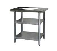 Eagle Group Rice Cooker Equipment Stand with Cutout, 24 x 32 x 34-1/2 Inch, Stainless Steel Top, Dual Adjustable Undershelves