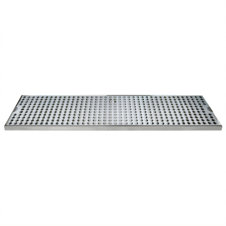 Product image #1 for Micro Matic Surface Mount Stainless Steel Drip Tray, 24 x 5 Inch, with Perforated Grill and 3-1/2 Inch Drain Nipple