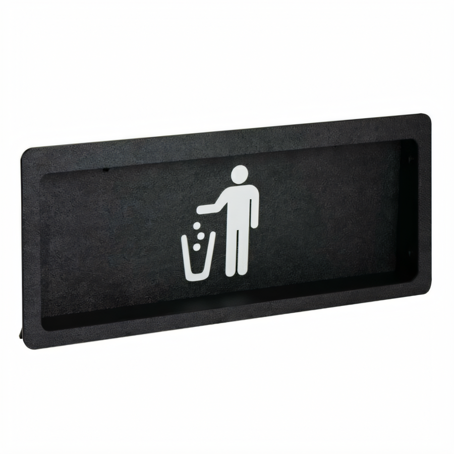 Product image #1 for Built-In Trash Door with Large Trash Symbol Faceplate, Black Polystyrene