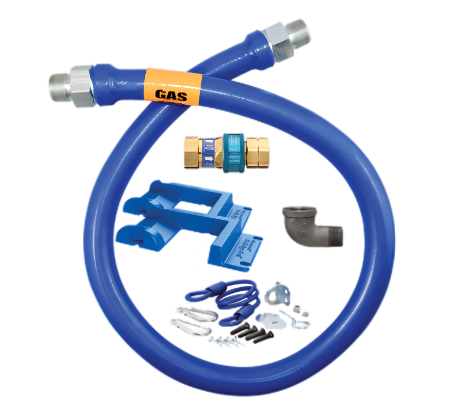 Product image #1 for Dormont Blue Hose 1/2-Inch ID x 48-Inch Braided Moveable Gas Connector with SnapFast Quick Disconnect