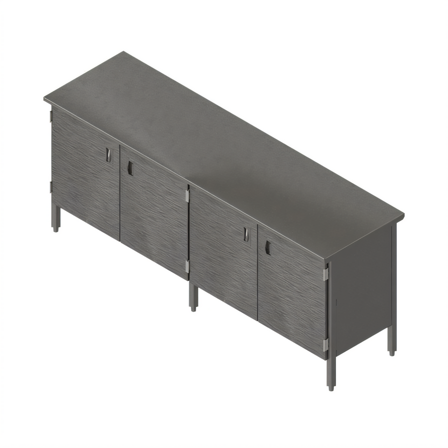 Product image #1 for John Boos Enclosed Base Stainless Steel Work Table with Hinged Doors, 132"W x 30"D