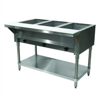Advance Tabco Triumph Supreme LP Gas 3-Well Hot Food Table with Undershelf and Cutting Board, 47-1/8 Inch Wide