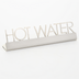 Thumbnail image #1 for American Metalcraft Hot Water Stainless Steel Printed Table Sign, 5-Inch