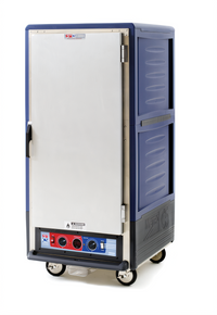 Metro C5 3 Series 3/4 Height Combination Heated Holding & Proofing Cabinet with Fixed Wire Slides, Blue