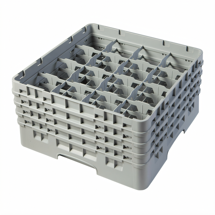 Product image #2 for Cambro Camrack® Full Size 16-Compartment Glass Rack With 4 Soft Gray Extenders