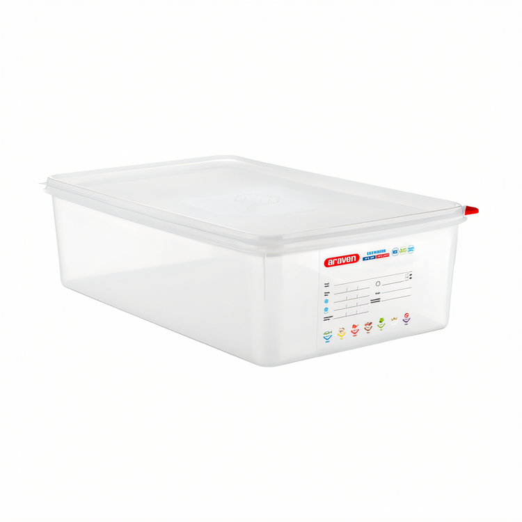 Product image #1 for Araven 22.2 Qt GN 1/1 Rectangular Food Storage Container with Airtight Lid, Clear Polypropylene