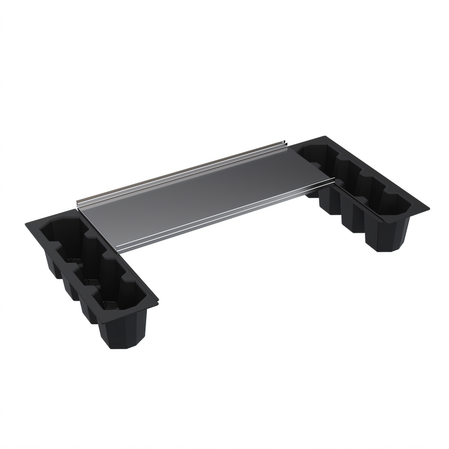 Product image #1 for Krowne Underbar Ice Bin Partial Cover with 2 Plastic Bottle Wells, 42 x 24 Inch