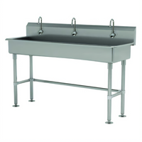 Advance Tabco 60-Inch Freestanding Multiwash Hand Wash Sink with 3 Electronic Faucets