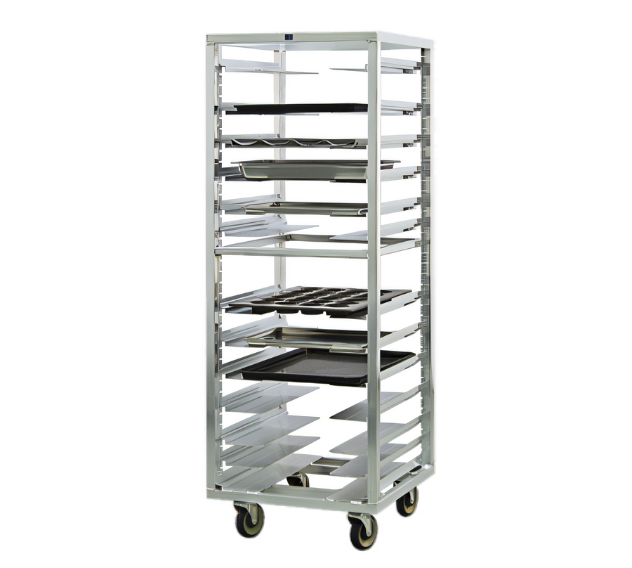 Product image #1 for Universal Roll-In End-Load Aluminum Pan Rack with 12 Adjustable Guides, 10-12 Pan Capacity