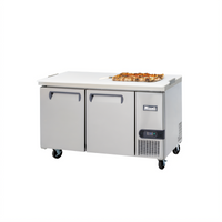 67-Inch Two-Section Reach-In Work Top Refrigerator with Solid Hinged Doors