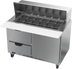 Thumbnail image #1 for Beverage Air 48-Inch Mega Top Sandwich Prep Table with 18-Pan Top, 2 Drawers, and 1 Door