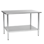 Thumbnail image #1 for Eagle Group Budget Series T2484B 84-Inch x 24-Inch Flat Top Work Table with Adjustable Galvanized Undershelf and 430 Stainless Steel Top