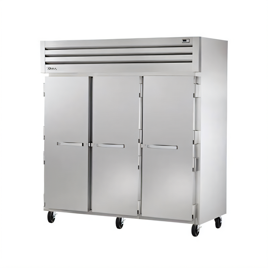 Product image #1 for True SPEC SERIES Three-Section Reach-In Freezer, -10°F, Solid Swing Doors, Top-Mounted Self-Contained Refrigeration