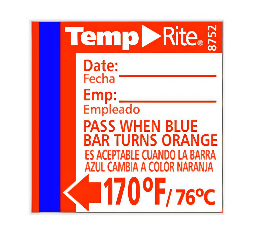 Product image #1 for TempRite Stick-On Adhesive Dishwasher Rinse Temperature Labels, 170°F, 24 Labels per Pack