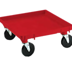 Thumbnail image #1 for Vollrath Rack-Master 1697-02 Dish & Glass Rack Dolly Base, Red Copolymer, Platform Design, No Handle, 21 x 21 Inches, 350 lb Capacity